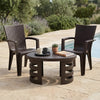 Nilkamal CHR2225 Chairs and Mystique Glass Top Coffee Table Plastic Outdoor Set (Weather Brown & Season Rust Brown)