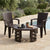 Nilkamal CHR2225 Chairs and Mystique Glass Top Coffee Table Plastic Outdoor Set (Weather Brown & Season Rust Brown)