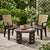Nilkamal CHR2226 Chairs and Mystique Glass Top Coffee Table Plastic Outdoor Set (Season Rust Brown & Biscuit)
