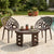 Nilkamal Crystal Chairs and Mystique Glass Top Coffee Table Plastic Outdoor Set (Weather Brown & Season Rust Brown)