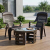 Nilkamal Weekender Chairs and Mystique Glass Top Coffee Table Plastic Outdoor Set (Weather Brown & Season Rust Brown)