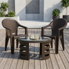 Nilkamal Exotica Chairs and Mystique Glass Top Coffee Table Plastic Outdoor Set (Season Rust Brown)