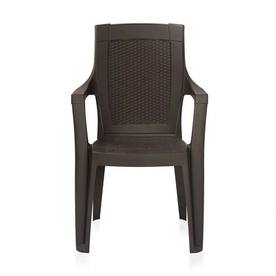 Nilkamal Mystique Plastic Outdoor Set with 2 Chairs and 1 Table (Season Rust Brown)