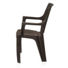 Nilkamal Mystique Chairs and Glass Top Coffee Table Plastic Outdoor Set (4 Seater, Season Rust Brown & Weather Brown)