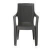 Nilkamal Mystique Plastic Arm Chair (Charcoal Grey) - Front View