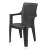 Nilkamal Mystique Plastic Arm Chair (Charcoal Grey) - Slight Side View-2