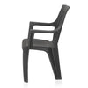 Nilkamal Mystique Plastic Arm Chair (Charcoal Grey) - Side View