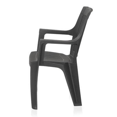 Nilkamal Mystique Plastic Arm Chair (Charcoal Grey) - Side View