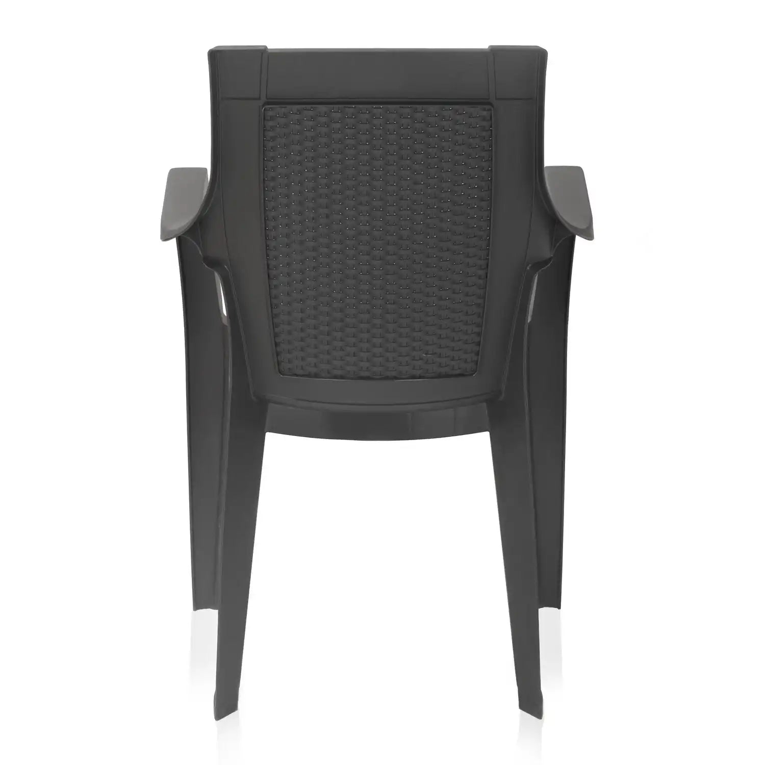 Nilkamal Mystique Plastic Arm Chair (Charcoal Grey) - Back View