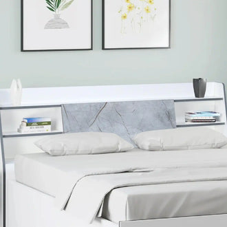 Nilkamal Marbito Queen Bed With Headboard & Box Storage (White)