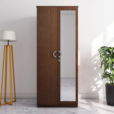 Nilkamal Massif 2 Door Wardrobe with Mirror (Legno Oak)