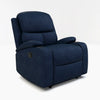 Nilkamal Matt 1 Seater Fabric Manual Recliner (Blue) - Slight Side View 2