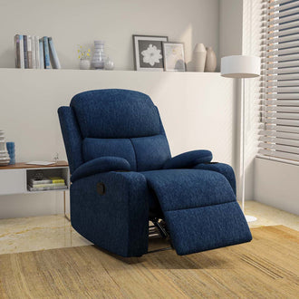 Nilkamal Matt 1 Seater Fabric Manual Recliner (Blue)
