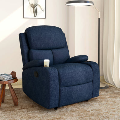 Nilkamal Matt 1 Seater Fabric Manual Recliner (Blue)