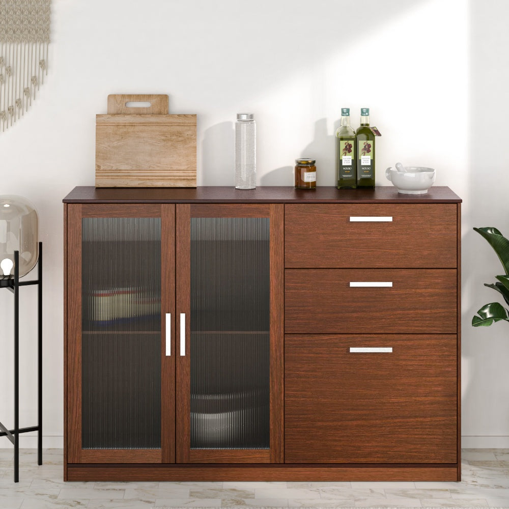 Nilkamal Meliff Kitchen Crockery Cabinet (Urban Walnut)