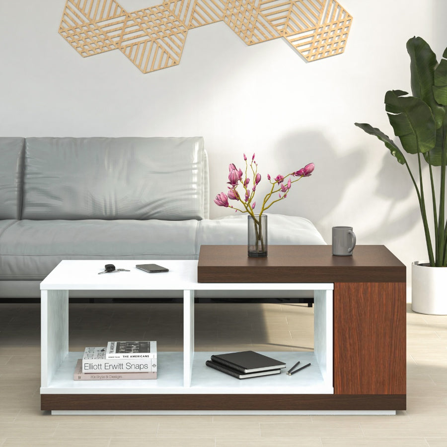 Nilkamal Mono Coffee Table (Urban Walnut / Oak White)