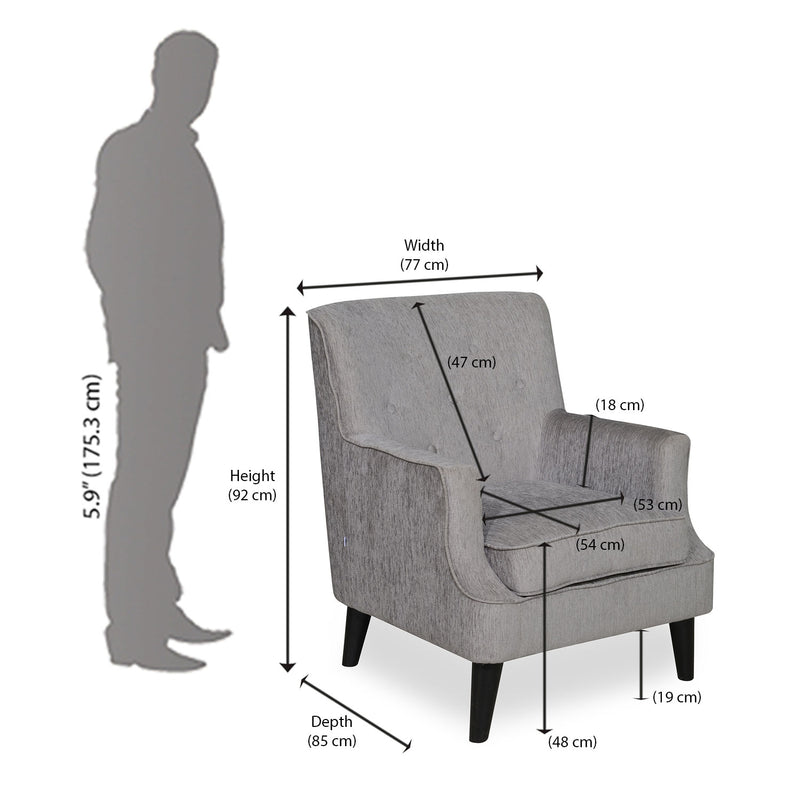 Nilkamal Newyork Lounge Chair (Grey)