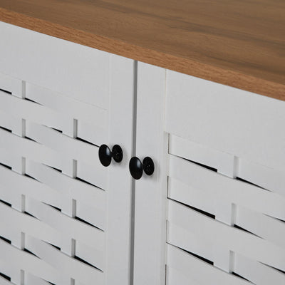 Nilkamal Kaira 4 Door Shoe Rack (Oak & White)