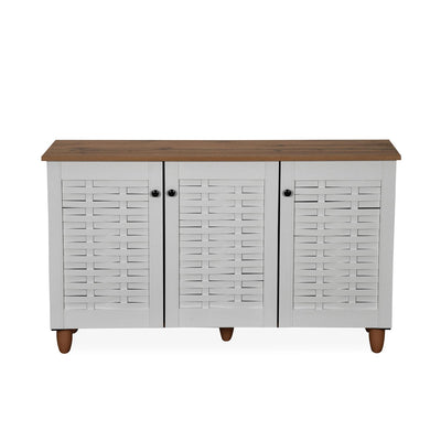 Nilkamal Kaira 3 Door Shoe Rack (Oak & White)