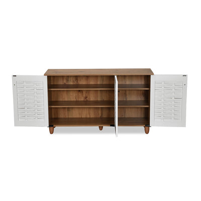 Nilkamal Kaira 3 Door Shoe Rack (Oak & White)