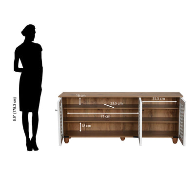 Nilkamal Kaira 3 Door Shoe Rack (Oak & White)
