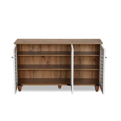 Nilkamal Kaira 3 Door Shoe Rack (Oak & White)