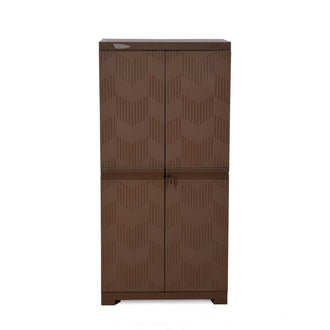Nilkamal Freedom (FMM) Wave Plastic Storage Cabinet (Rattan Dark Beige)