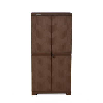 Nilkamal Freedom (FMM) Wave Plastic Storage Cabinet (Rattan Dark Beige)