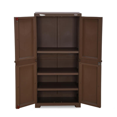 Nilkamal Freedom (FMM) Wave Plastic Storage Cabinet (Rattan Dark Beige)