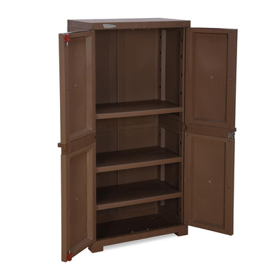 Nilkamal Freedom (FMM) Wave Plastic Storage Cabinet (Rattan Dark Beige)