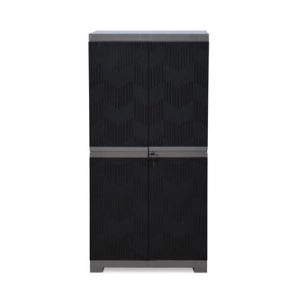 Nilkamal Freedom (FMM) Wave Plastic Storage Cabinet (Haze Grey & Charcoal Grey)