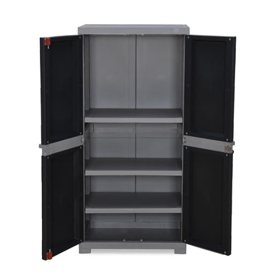 Nilkamal Freedom (FMM) Wave Plastic Storage Cabinet (Haze Grey & Charcoal Grey)