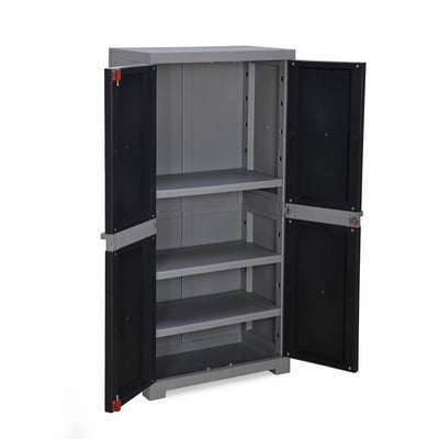 Nilkamal Freedom (FMM) Wave Plastic Storage Cabinet (Haze Grey & Charcoal Grey)