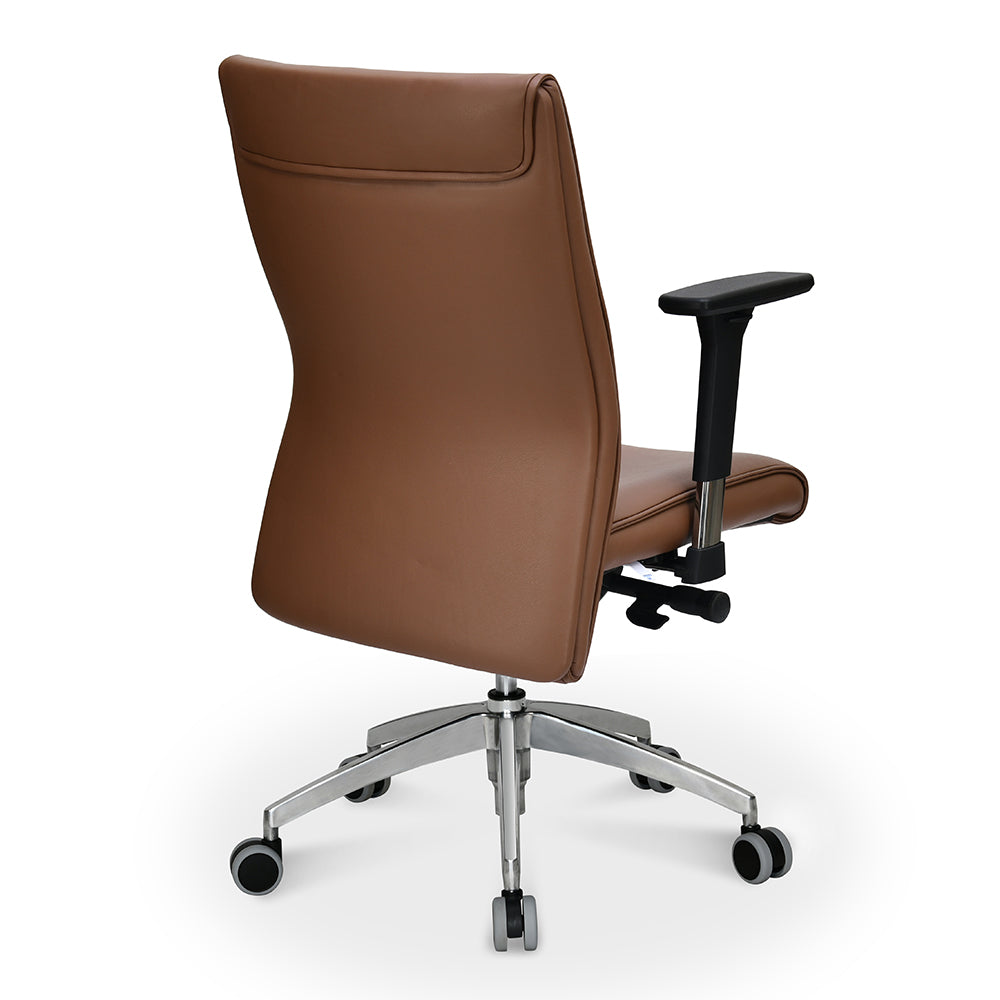 Nilkamal Command Mid Back Leather Office Chair (Tan)