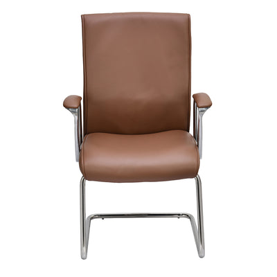 Nilkamal Command Mid Back Leather Visitor Chair (Tan)