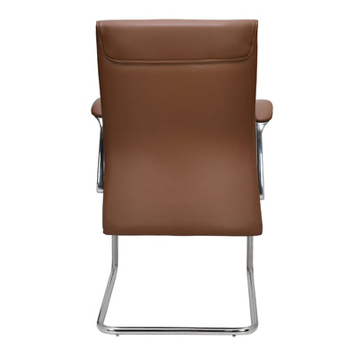 Nilkamal Command Mid Back Leather Visitor Chair (Tan)