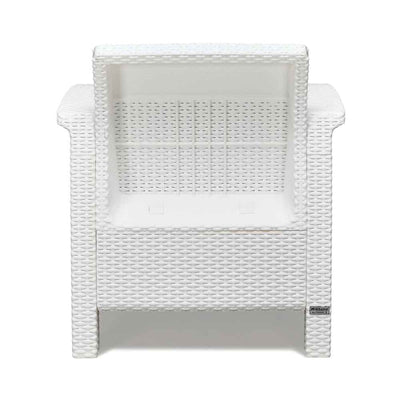 Nilkamal Goa Plastic 1 Seater Sofa with Cushion (Milky White and Grey)