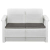 Nilkamal Goa Plastic 2 Seater Sofa with Cushion (Milky White and Grey) - Front View 2