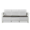 Nilkamal Goa Plastic 3 + 1 + 1 Seater Sofa with Cushion (Milky White and Grey) - Sofa Front View