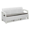Nilkamal Goa Plastic 3 Seater Sofa with Cushion (Milky White and Grey)