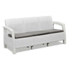 Nilkamal Goa Plastic 3 + 1 + 1 Seater Sofa with Cushion (Milky White and Grey) - Sofa Slight Side View