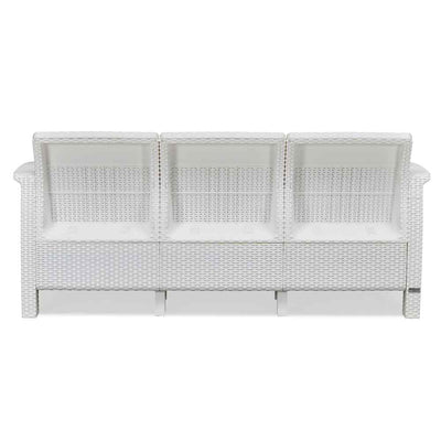 Nilkamal Goa Plastic 3 Seater Sofa with Cushion (Milky White and Grey)
