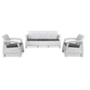 Nilkamal Goa Plastic 3 + 1 + 1 Seater Sofa with Cushion (Milky White and Grey) - Sofa Chair Set View-2