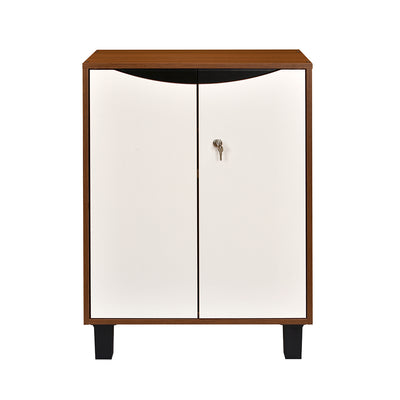 Nilkamal Flow Shoe Cabinet (Walnut/White)