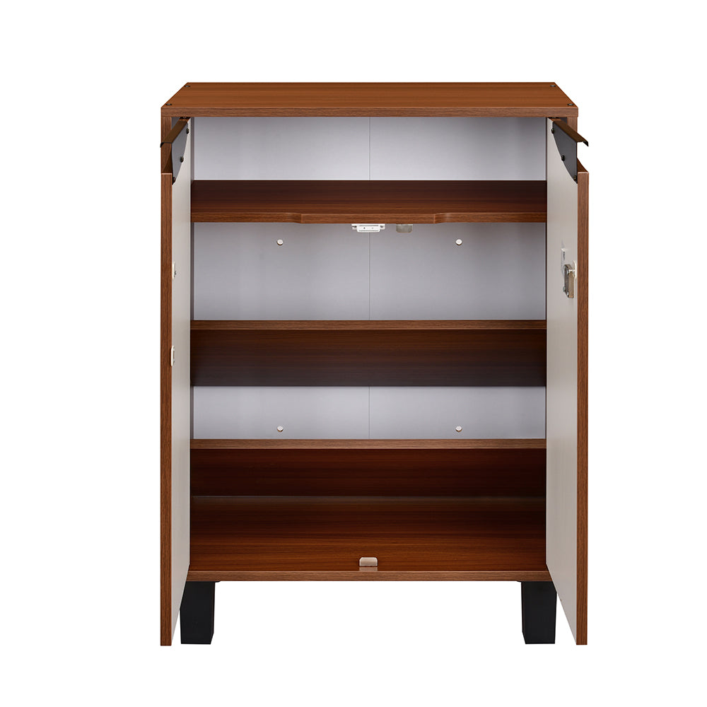 Nilkamal Flow Shoe Cabinet (Walnut/White)