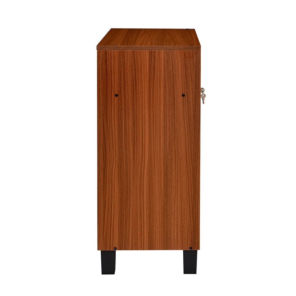 Nilkamal Flow Shoe Cabinet (Walnut/White)