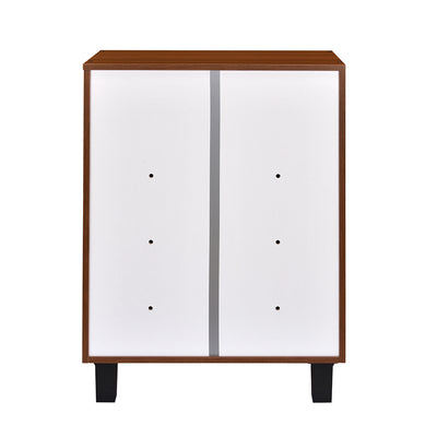 Nilkamal Flow Shoe Cabinet (Walnut/White)