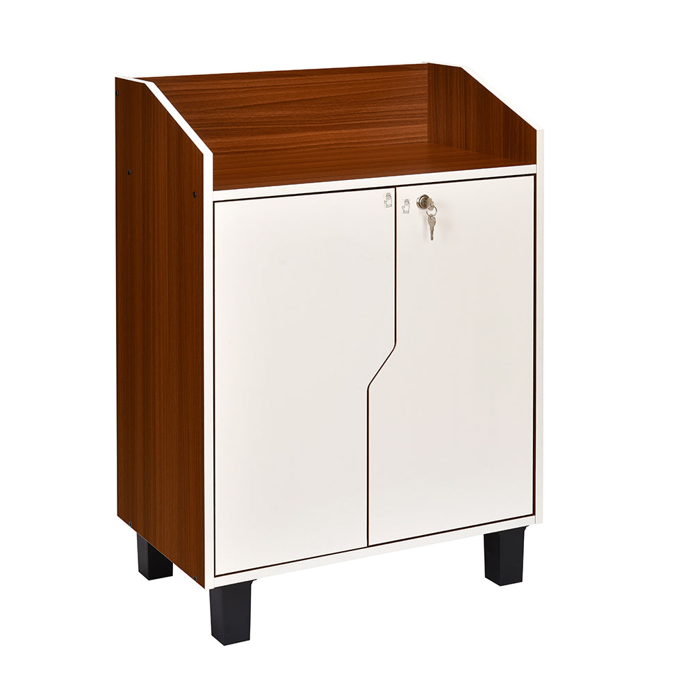 Nilkamal Slide Neo Shoe Cabinet (Walnut & White)