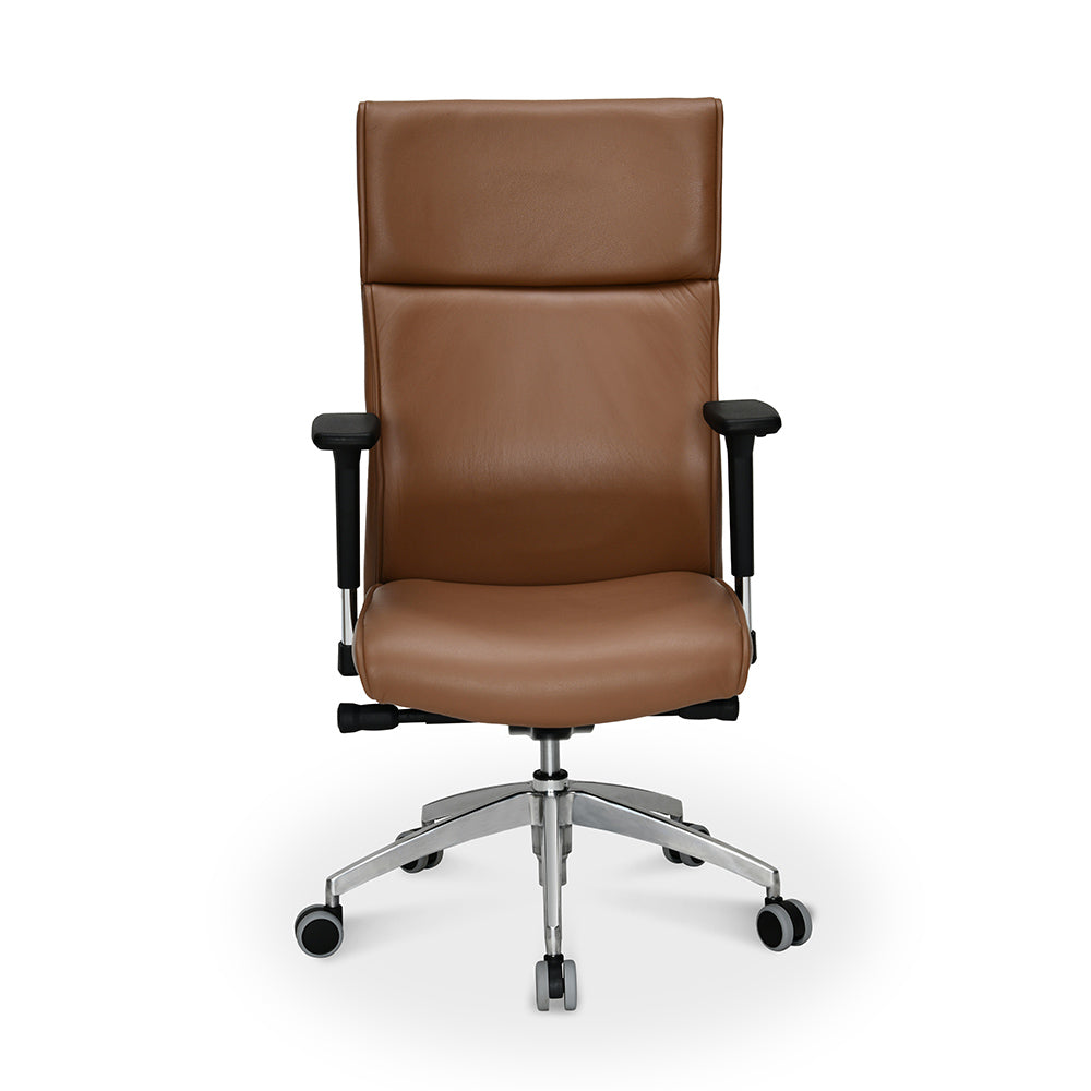 Nilkamal Command High Back Leather Office Chair (Tan)