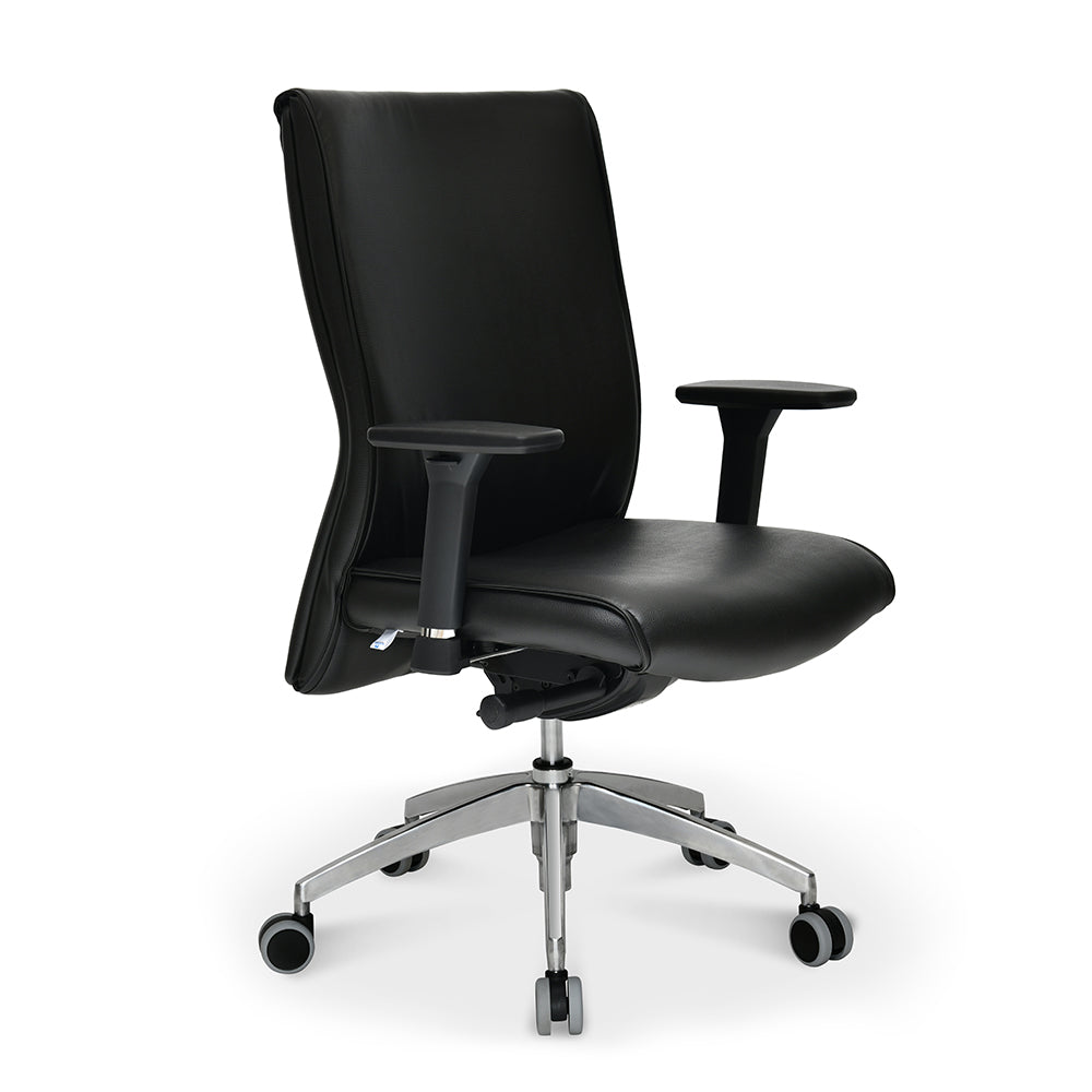Nilkamal Command Mid Back Leatherette Office Chair (Black)